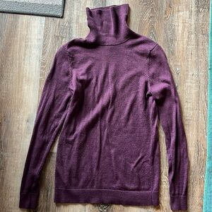 Purple Merino Turtleneck Sweater - size small